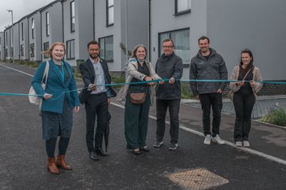 Attendees at the opening of Cripps Avenue (L-R) Rosie Matthews, Os Kamil, Marie Riordan, Dick Shone, Lucas Shone, Naomi Mooney.