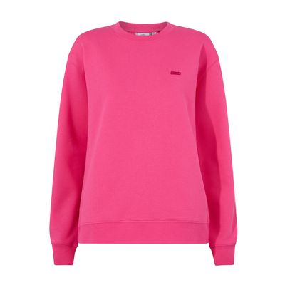 Tia Womens Heavyweight 100% Cotton Crew Neck Sweatshirt - Rich Pink
