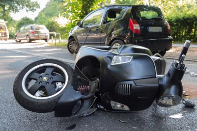 Motor scooter following crash