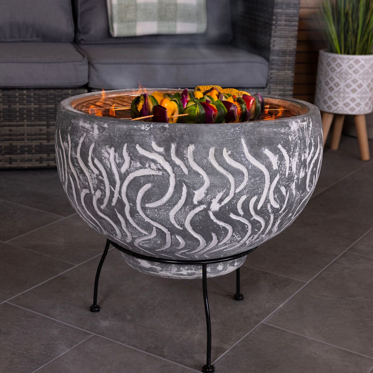 SNUG Toledo Clay BBQ Firepit with Grill