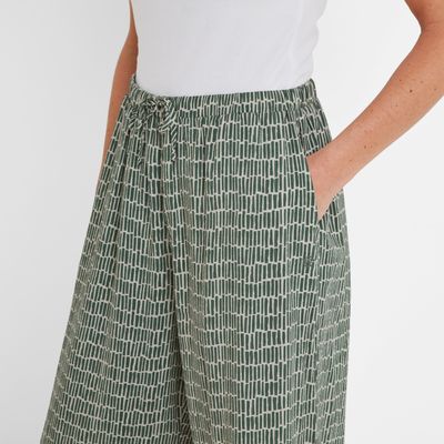 Christina Women's Trousers - Green Dash Print