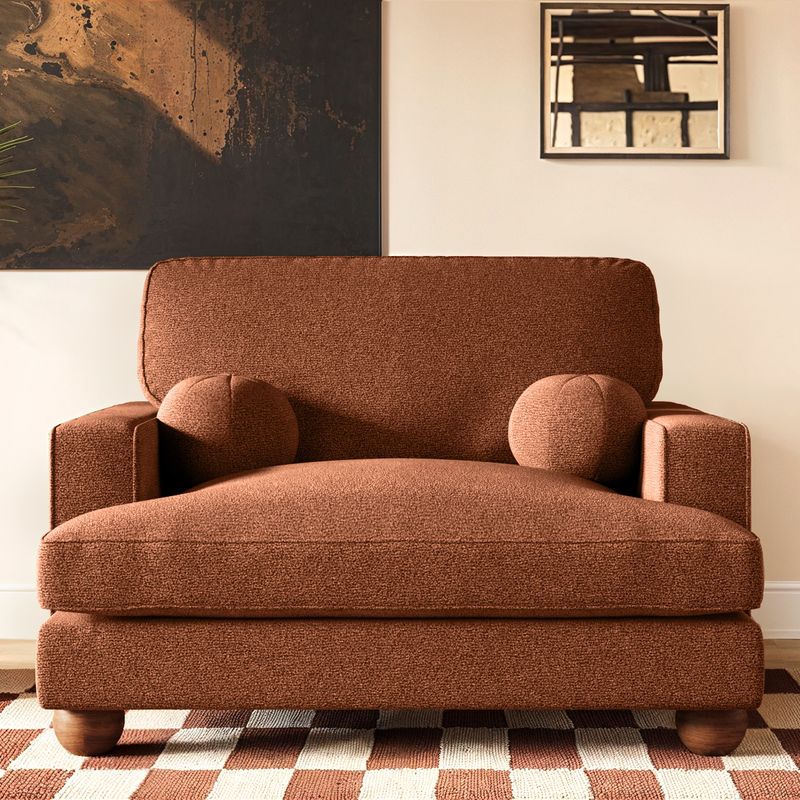 Solace+Co Addison Loveseat Burnt Orange Chenille
