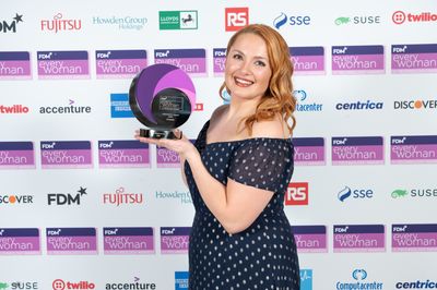 Amy Groves, winner of the Apprentice Award (sponsored by SSE) at the 2023 FDM everywoman in Technology Awards
