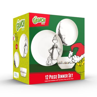 12 PCS CLASSIC ILLUSTRATED GRINCH SET
