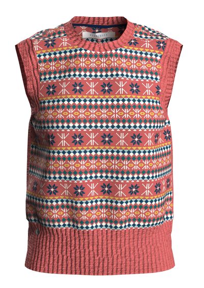 Brakeburn Pink Fairisle Knitted Vest - £64.99