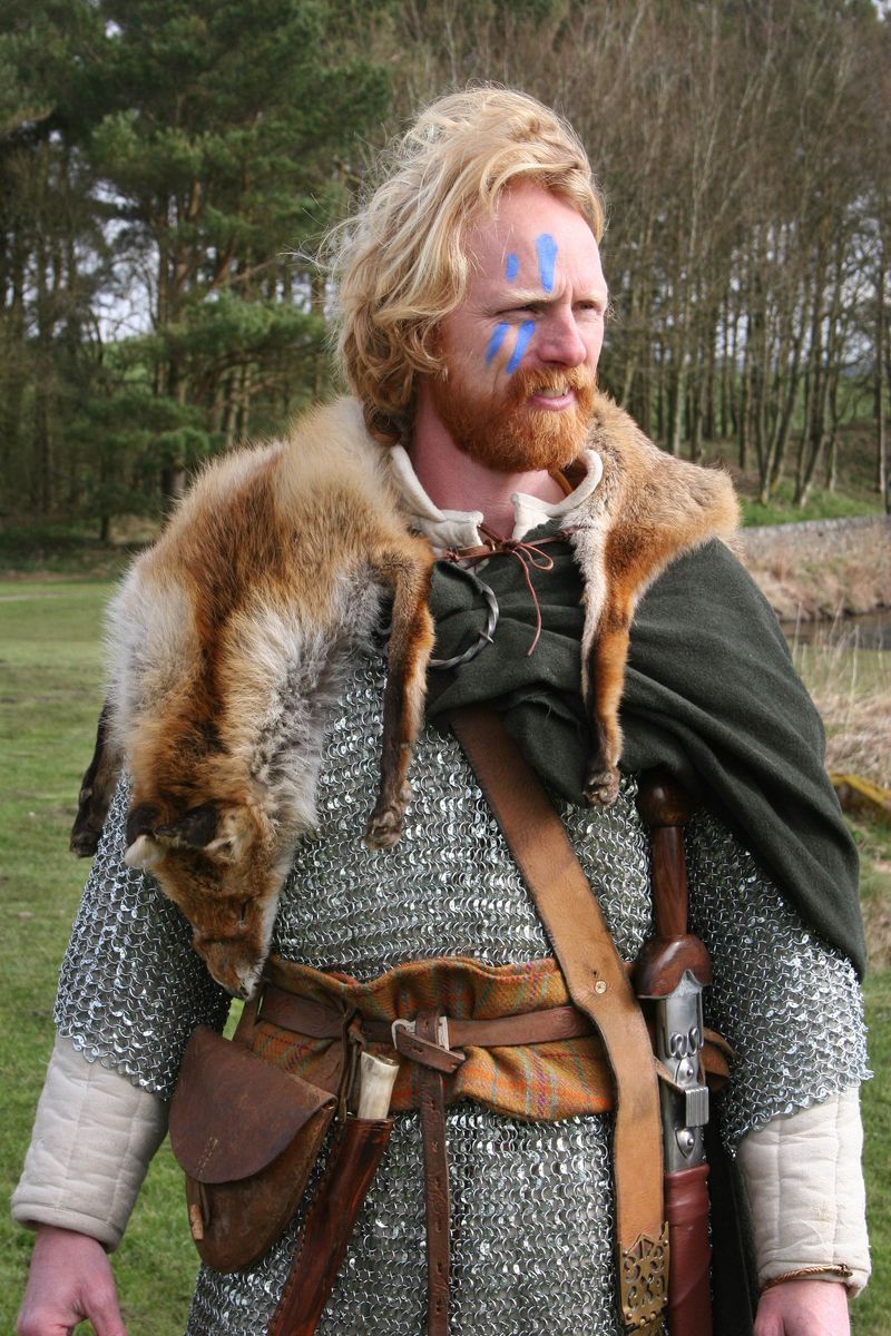 Ancient Britain's Kevin Robson, dressed as one of the Celts who would have lived in the area around Hadrian's Wall.  