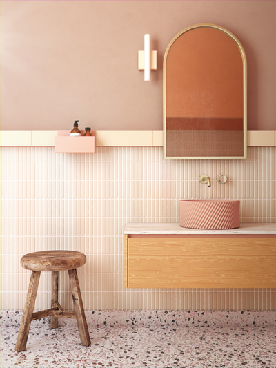 Wall Mounted Basin Tap in Warm Brass
