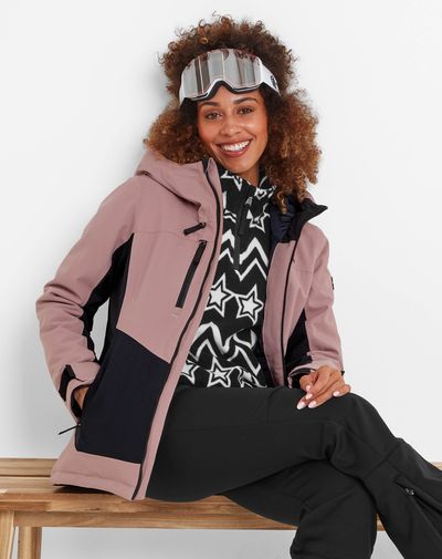 MONTANA WOMENS SKI JACKET - BLACK/FADED PINK