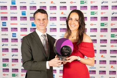  Katie King, winner of the Innovator Award - Sponsored by American Express, at the 2024 Bupa everywoman in Technology Awards