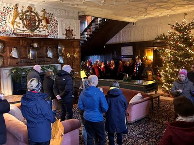 A musical performance taking place inside Levens Hall as part of the Christmas 2023 celebrations.