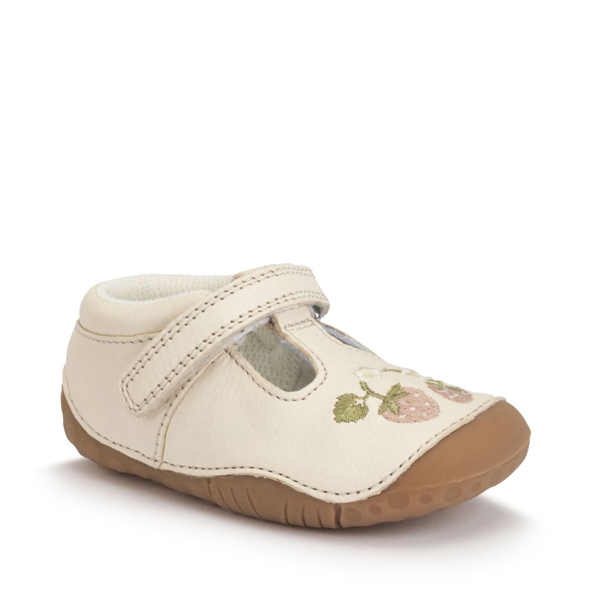 Squish Cream leather girls t-bar pre-walker shoes