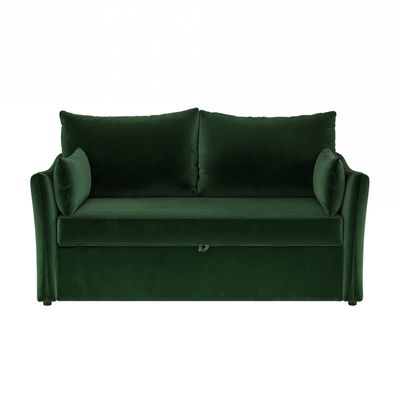 Solace+Co Skyler 2 Seater Sofa Bed Green Velvet