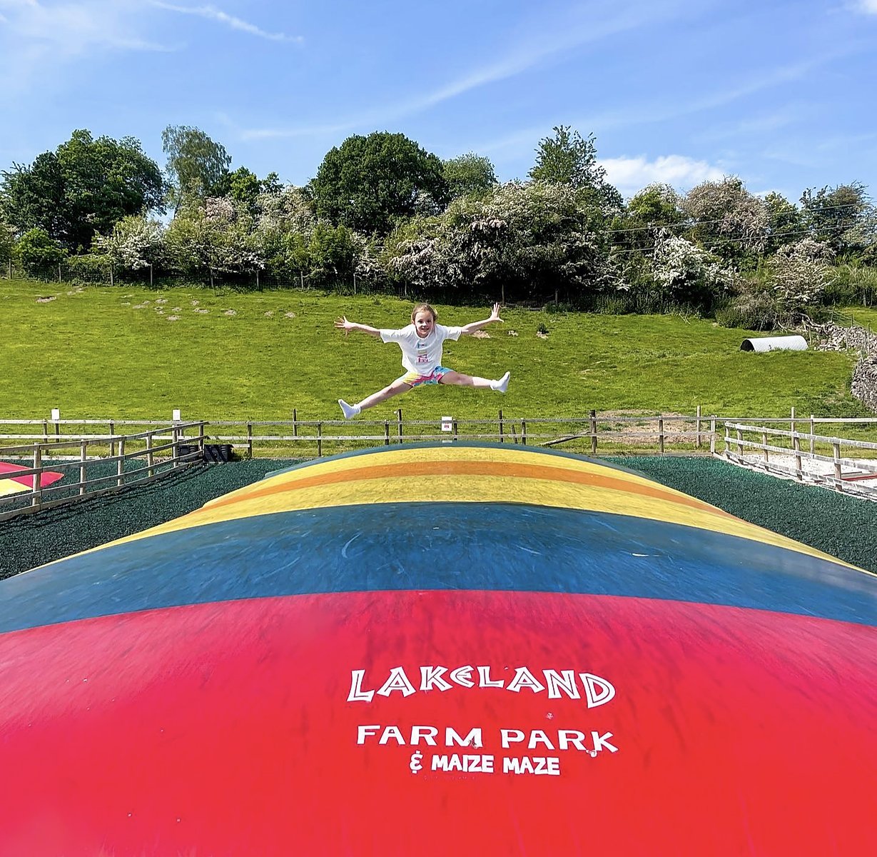 Air pillow bouncer at the Lakeland Maze Farm Park