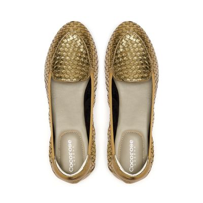 Bronze basket-weave premium leather Clapham loafer from Cocorose London