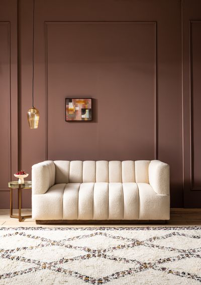 Sloane Fluted 2-Seat Sofa In Natural Boucle