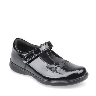 AIR RITE 'Star-Jump ' in black patent in Girls Primary Collection 