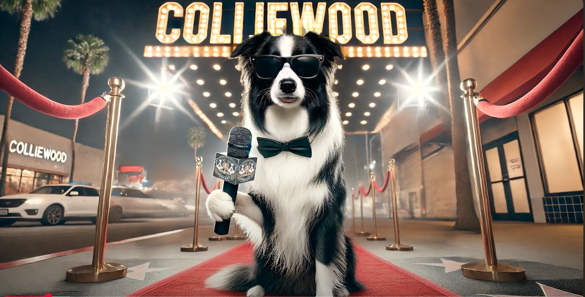 Scoop Dog, the Colliewood reporter on Dogcast - the first-ever podcast by dogs, created by Border Collie Trust GB and Superstar Pets
