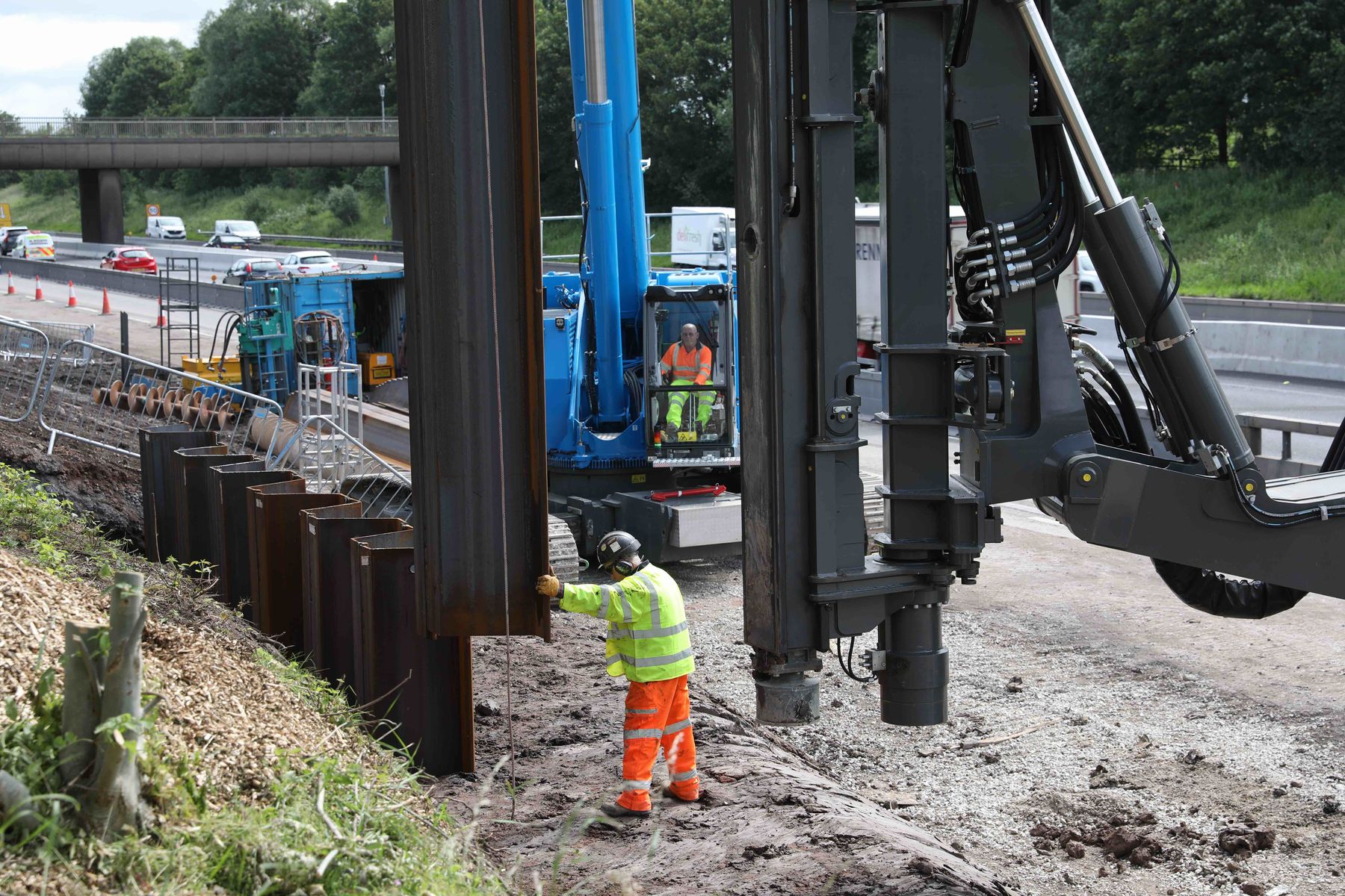 Infrastructure widening work being carried out by Sheet Piling (UK) Ltd