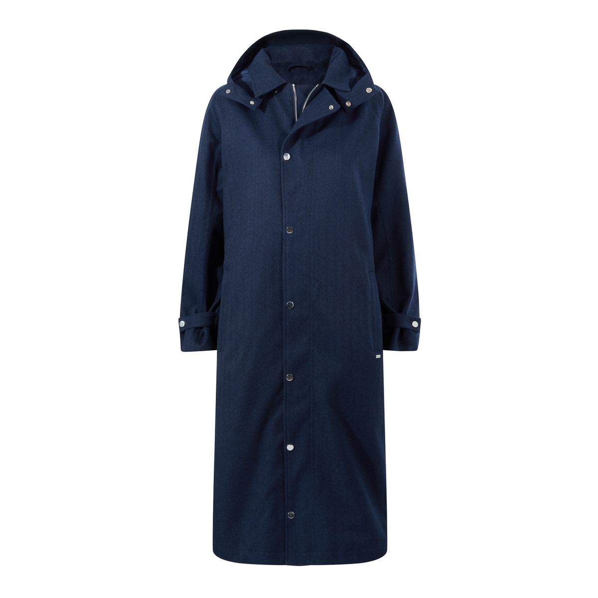 Jemima Womens Waterproof Longline Belted Trench Coat - Navy Melange