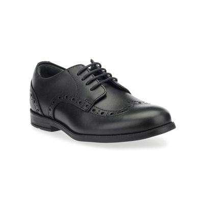 'Brogue Pri' in black leather in Girls Primary and Senior Collection 