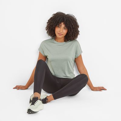 Stallen Women's Tech Short Sleeve Top - Pistachio Marl