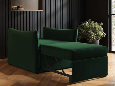 Solace+Co Skyler Armchair Bed Bottle Green Velvet