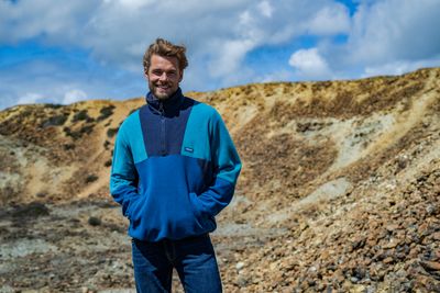 Aztec fleece jacket - Navy