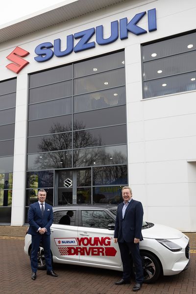 (L-R) Suzuki Automobile's  Director of Automobile David Kateley and MD of Young Driver, Ian Mulingani at Suzuki UK HQ