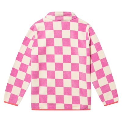 Brecknock Kids Shaun the Sheep Fleece Zip Neck - Pink Woolly Checkerboard