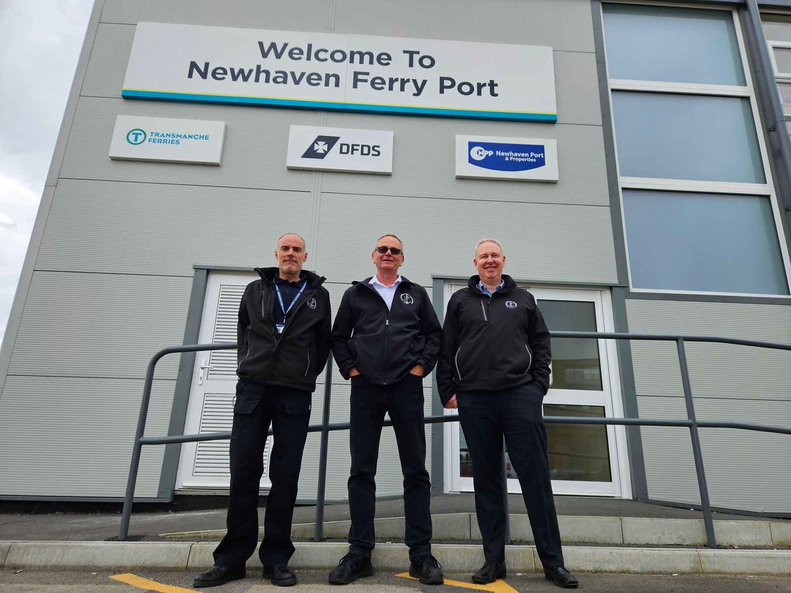 From left - Kevin Holmes (port engineering manager), Captain Dave Collins-Williams, (port manager), Mark Beaver (finance & property manager)