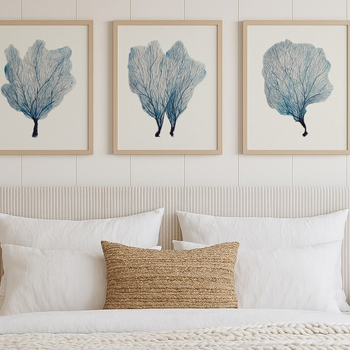 Suggested HeaBeach House Art, Set of Three Coral Art Prints  Set of Coral Paintings   Natural Frame, £147, 8724862.jpg