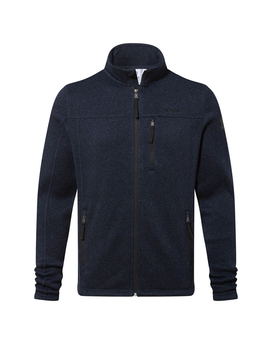 Cresswell Men's Knit look Fleece Jacket - Dark Indigo Marl