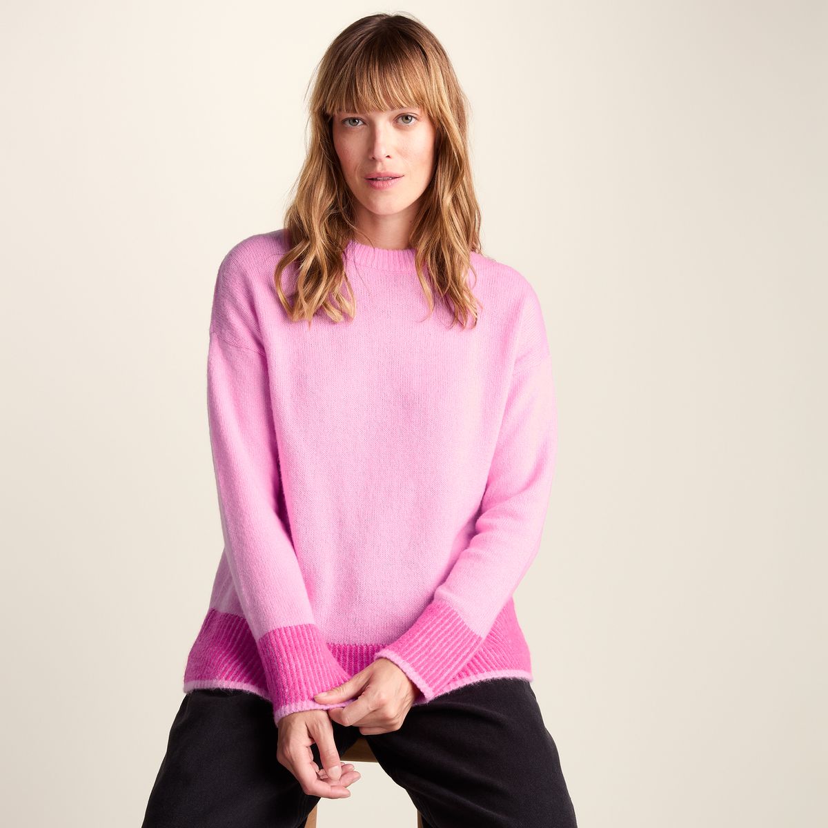 Odette Womens Soft Touch Knit Jumper - Sandy Pink