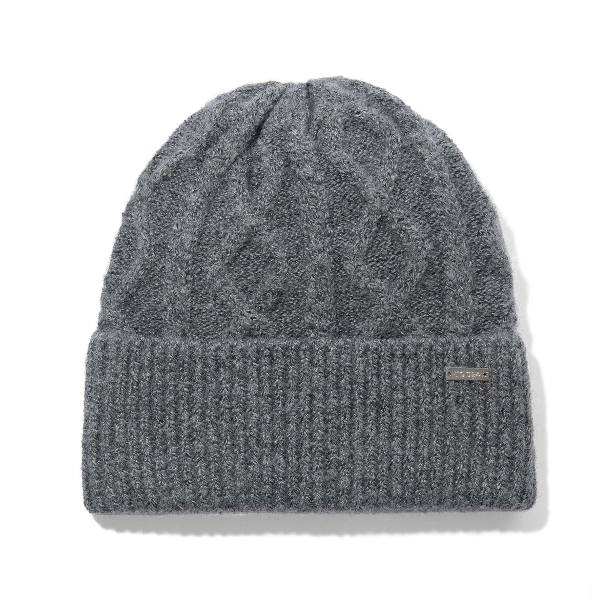 Janice Supersoft Cable Knit Beanie - Light Grey Melange