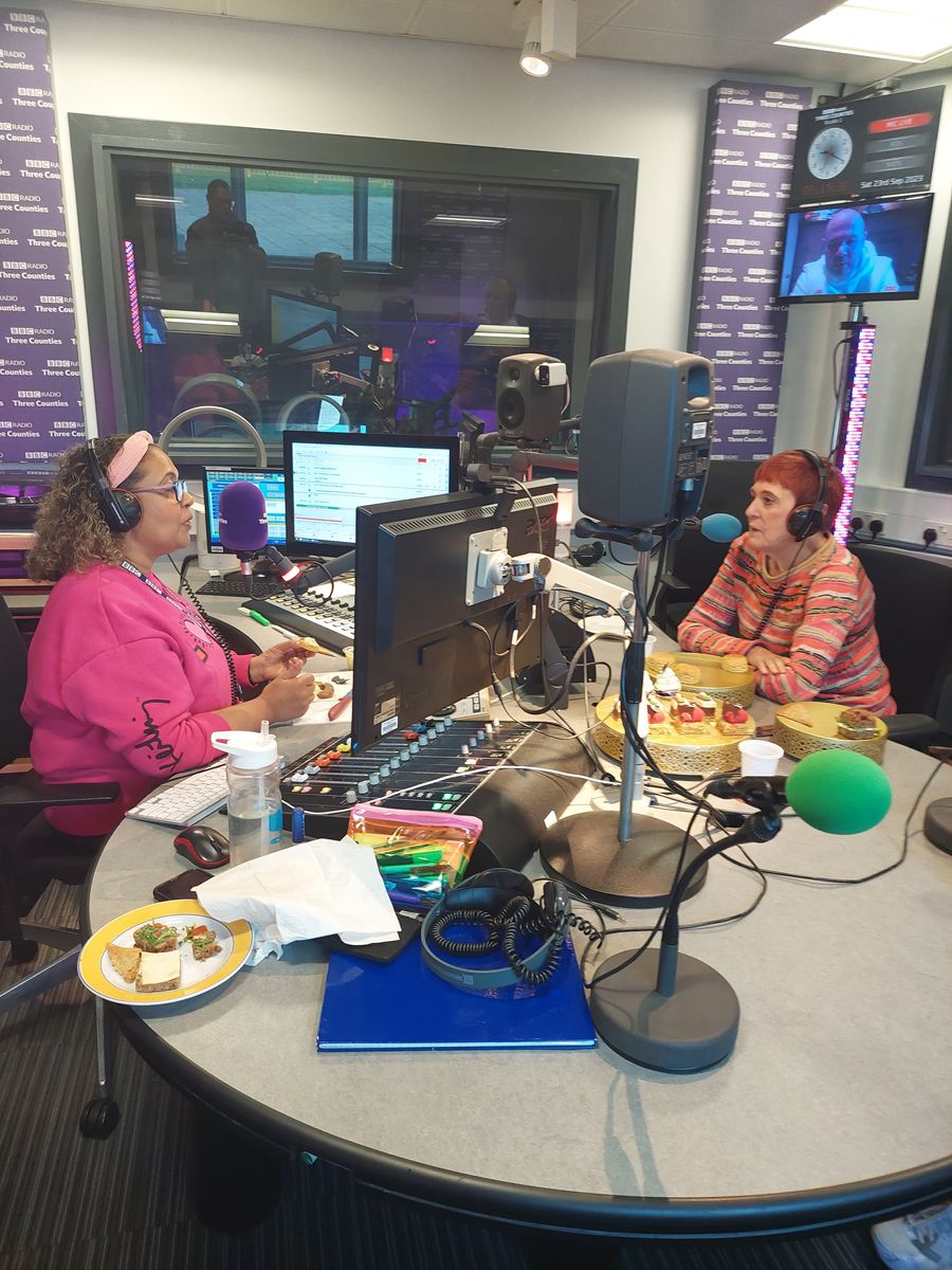 Danielle at BBC Three Counties with Babs Mitchel 