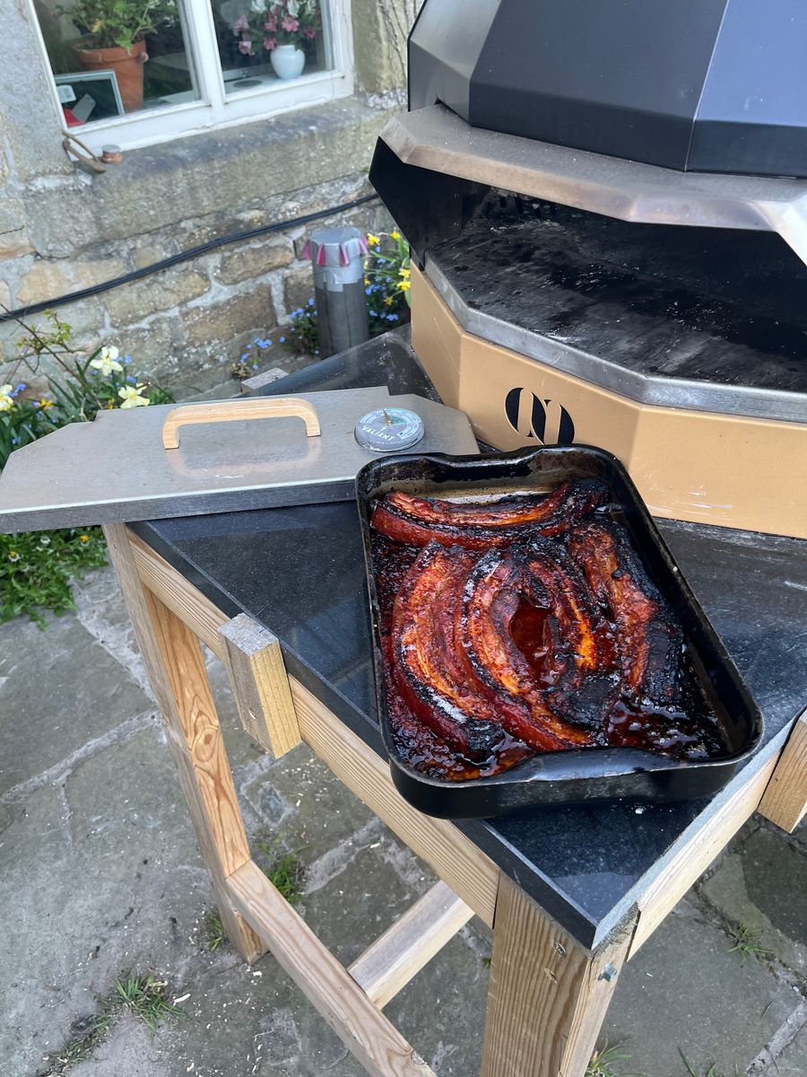 Spicy pork ribs cooked by Orchard Ovens customer, Peter Lowman, in the Fornino 50 oven
