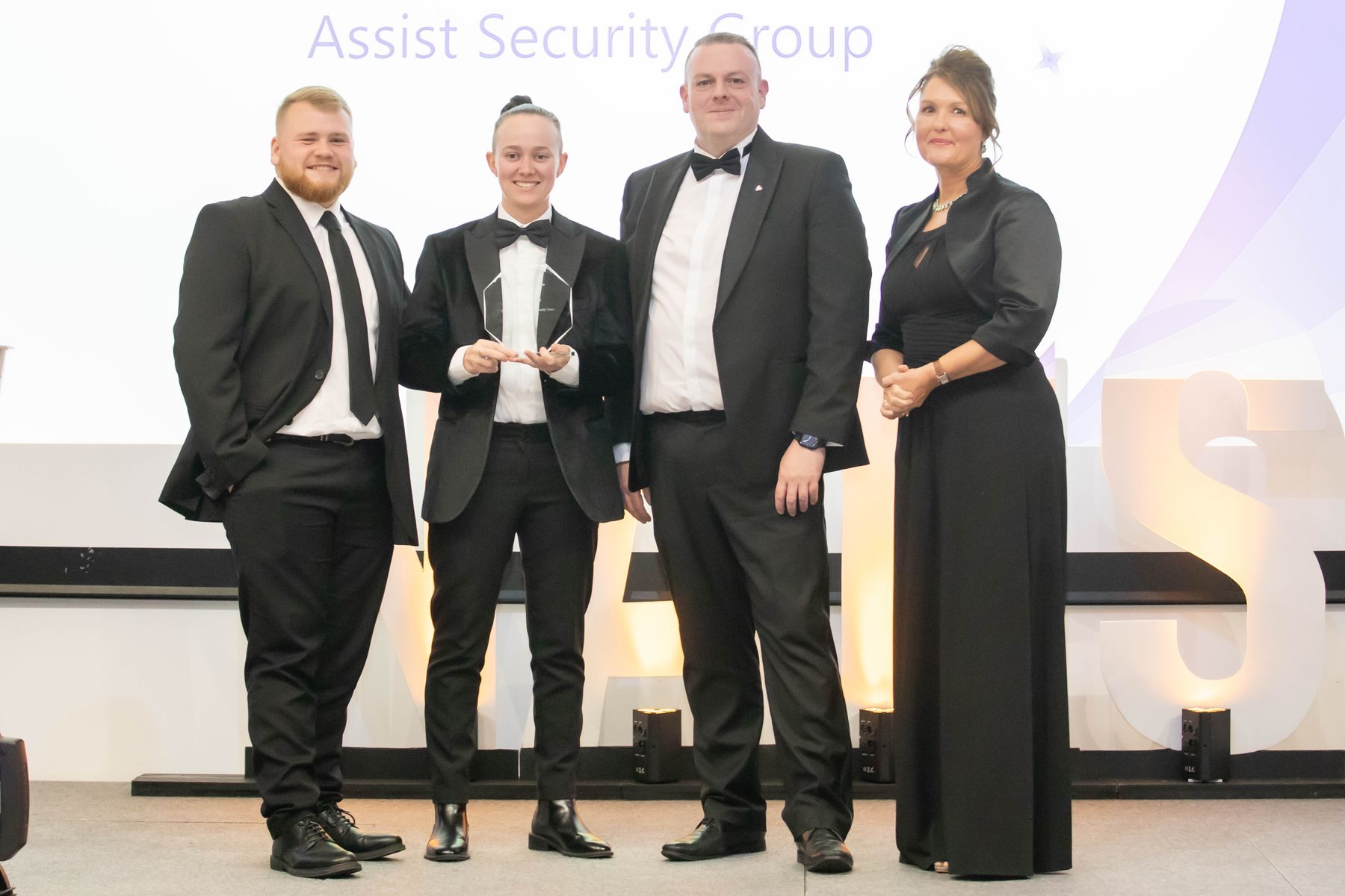 Luke Overy, Shani Baldwin, Paul Chubb from Assist Security Group; Claire Humble, Event Host
