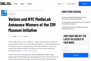 Screencapture of Verizon and NYC MediaLab Announce Winners of the $1M Museum Initiative