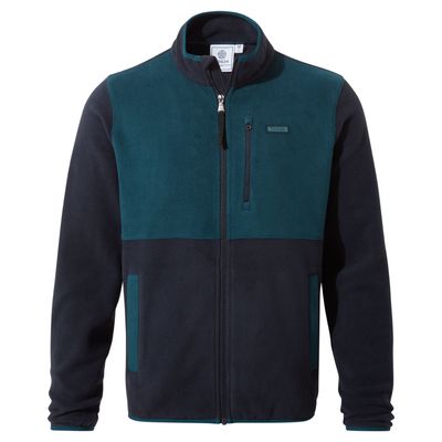 Banwell Men's Microfleece Jacket - Dark Indigo/Petrol Green