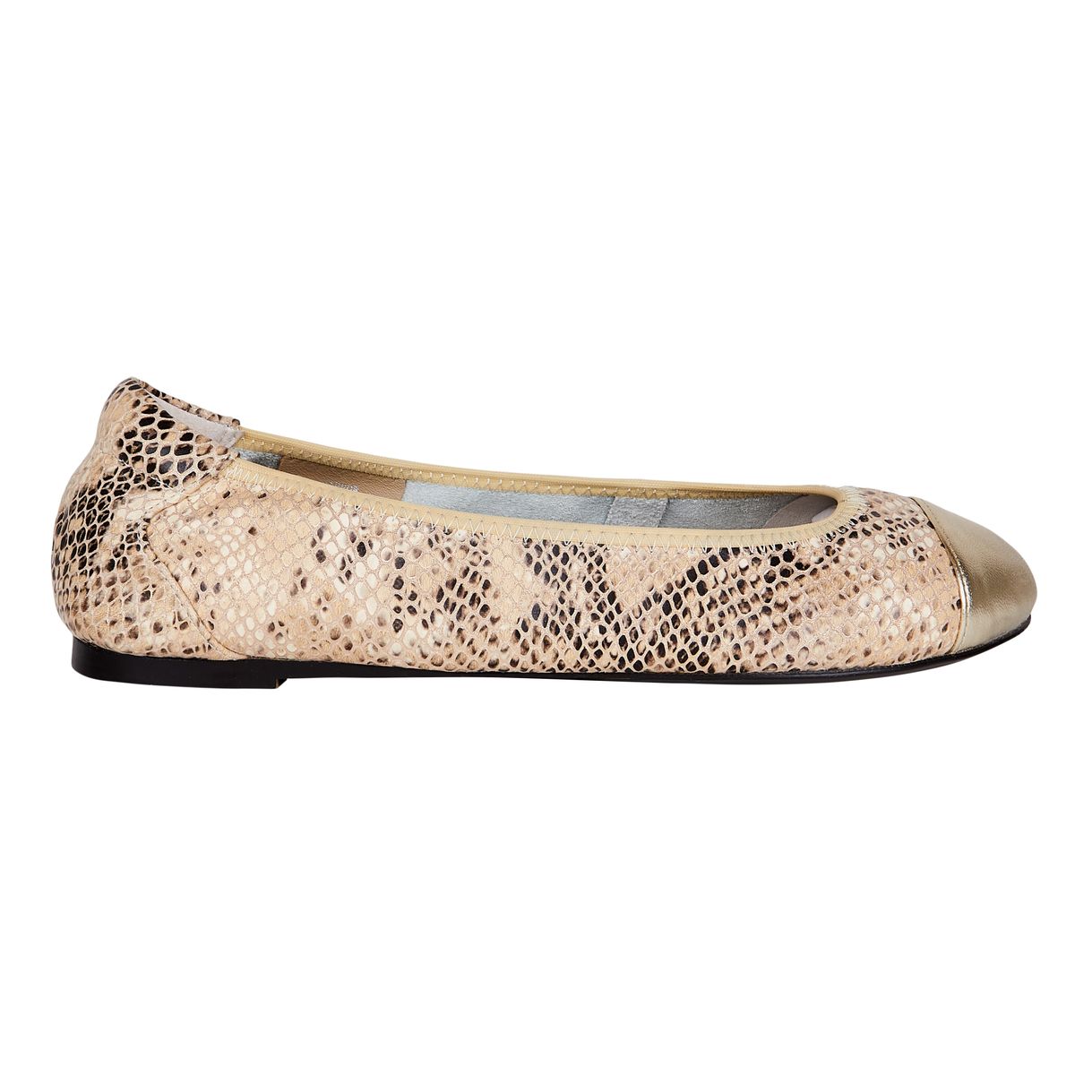 Harrow - champagne with gold cap ballerina pump