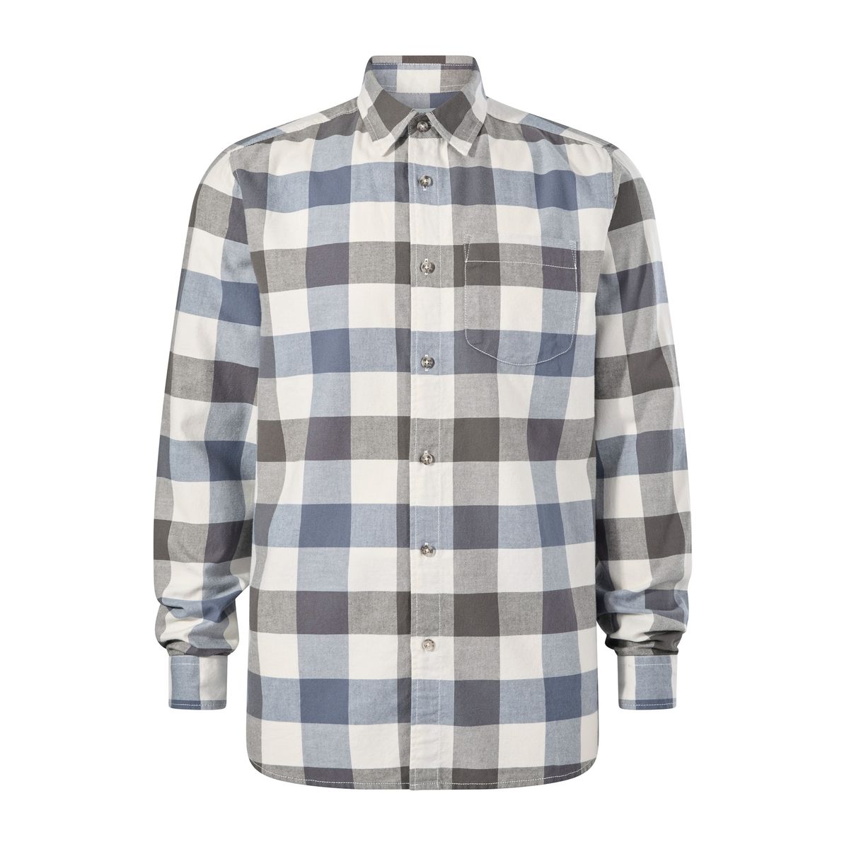 Bryson Mens Brushed Flannel Check Shirt - Ash Brown Check