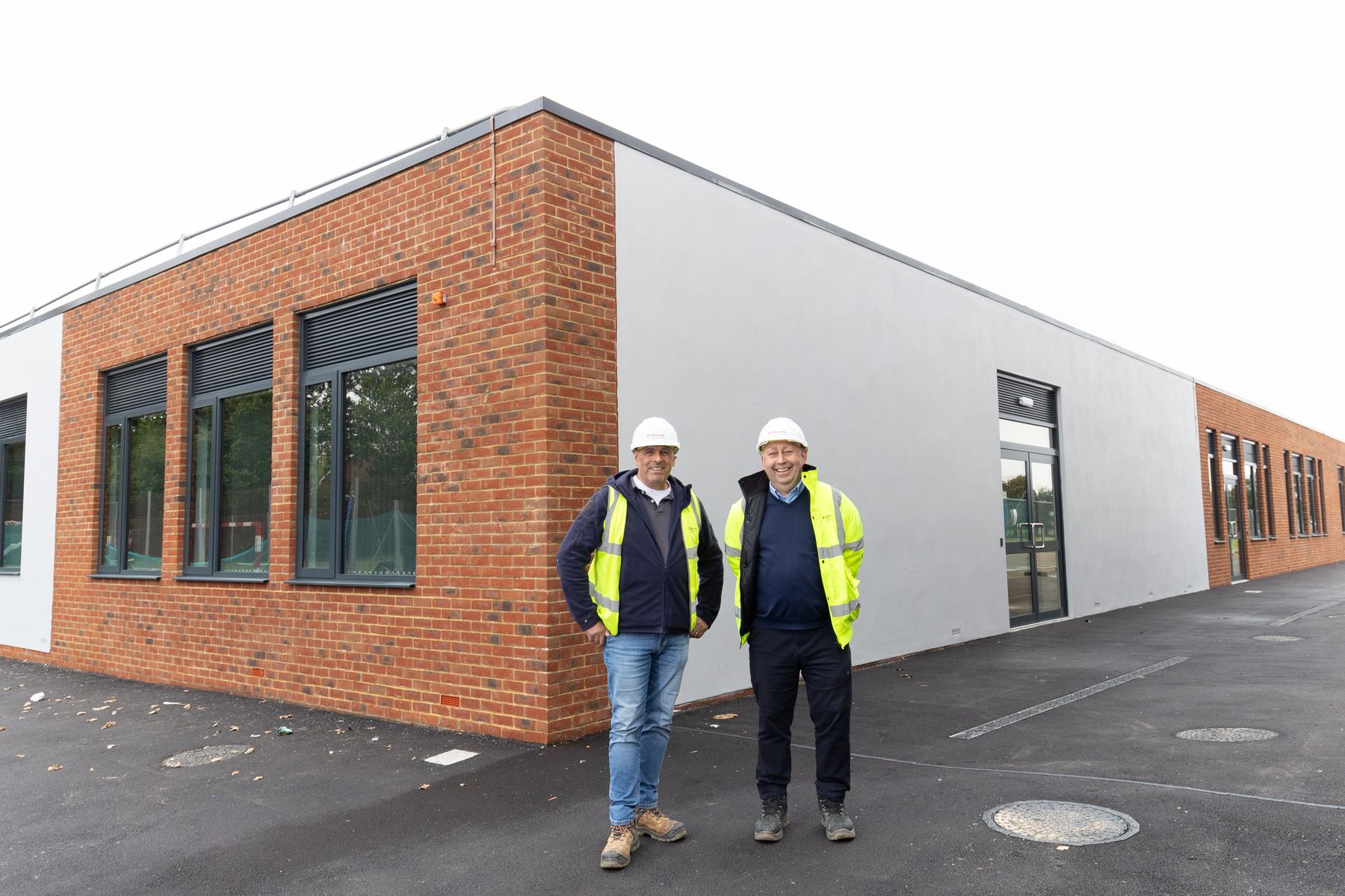 St Philip Howard Catholic School in Barnham - from left Bill Musa, site manager and Mark Smith, contracts manager at Pilbeam Construction  