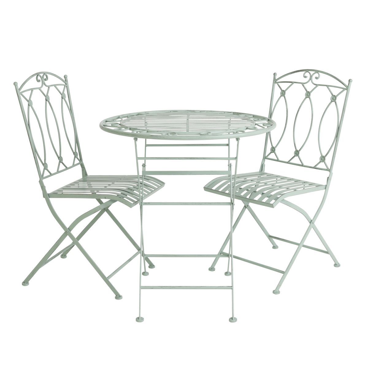 Heritage Green Decorative Rustic Metal Garden Bistro Set