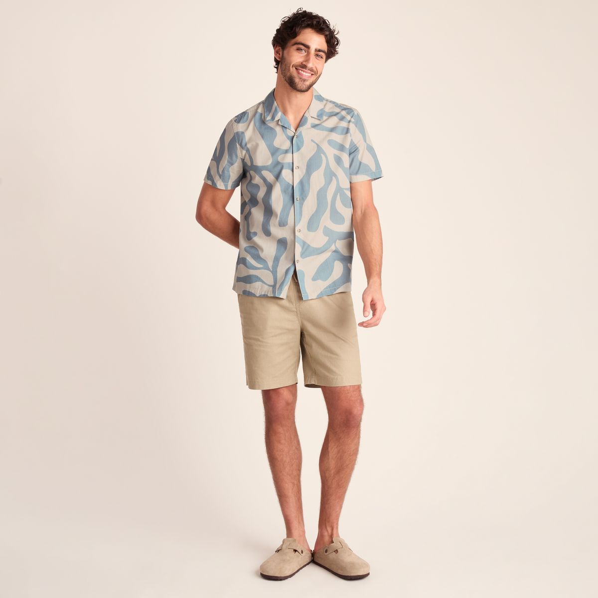 Strichen Mens Short Sleeve Shirt - Summer Sky