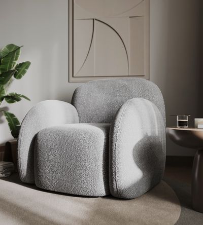 Flair Nina Boucle Accent Chair - Grey