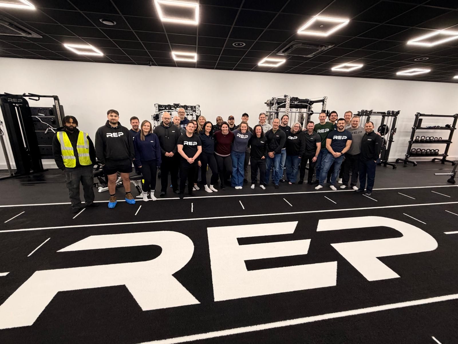 REP Fitness Team at New Gloucester Showroom 