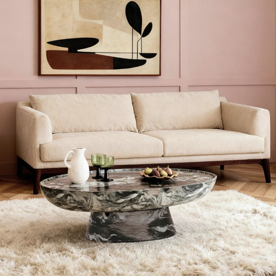 Barnaby 3 Seat Sofa in Mushroom Velvet