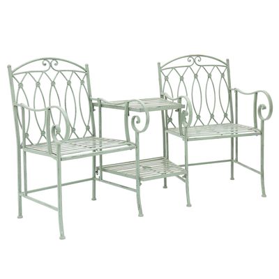 Heritage Green Decorative Rustic Metal Garden Companion Seat