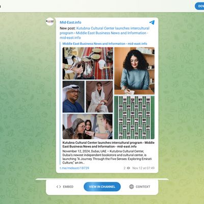 Screencapture of Mid-East Info - Telegram