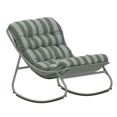 Porto Green Stripe Rocking Chair